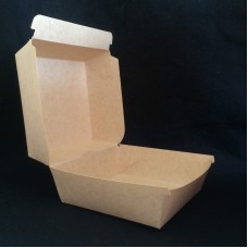 Коробка бумажная под бургер высокая 120x120x96мм, крафт